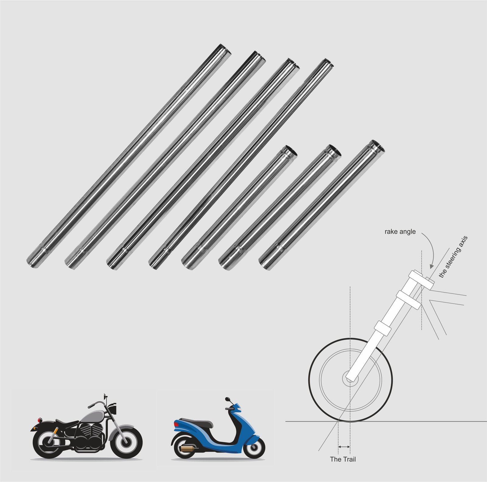 Front Fork Mono Tubes for Motorcycles & Scooters